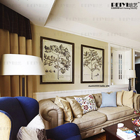 海纯手绘欧式有框画客-框挂画面包房面馆壁画