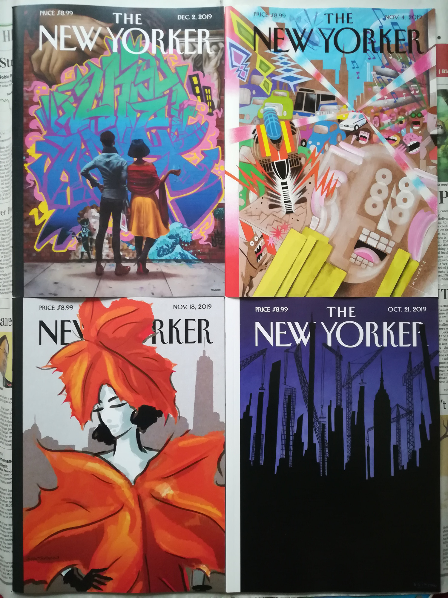 美国版纽约客 the new yorker 2019年10-12月期间4本打包英文杂志