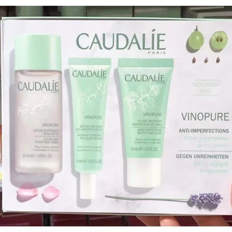 欧缇丽caudalie vinopure新品套装 爽肤水 精华 面霜