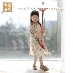 亲子女童宝旗袍360度大裙摆儿童茶服礼物古筝舞蹈演出17春夏新款儿童旗袍