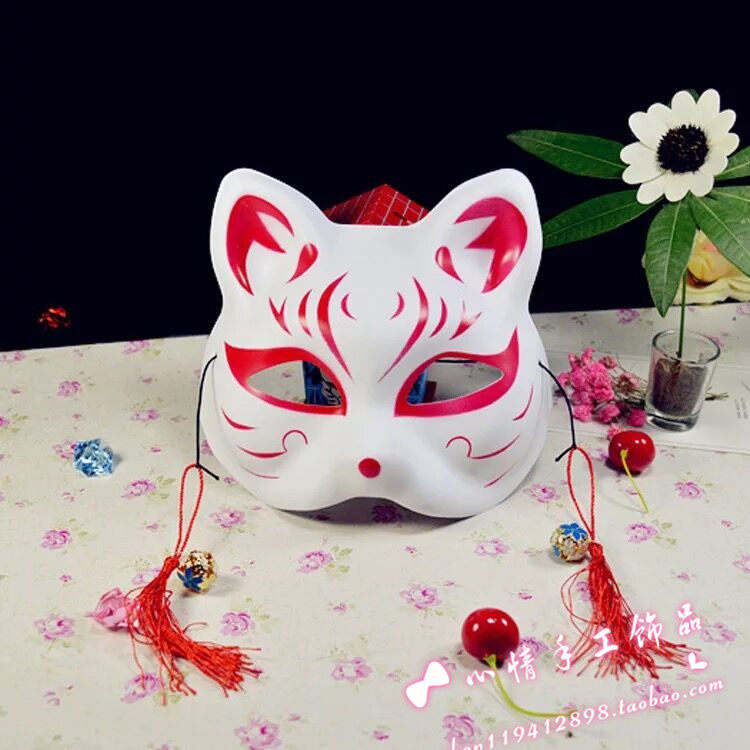 抖音美如画狐妖面具和风半脸猫面具动漫cospay离人愁舞会派对面具