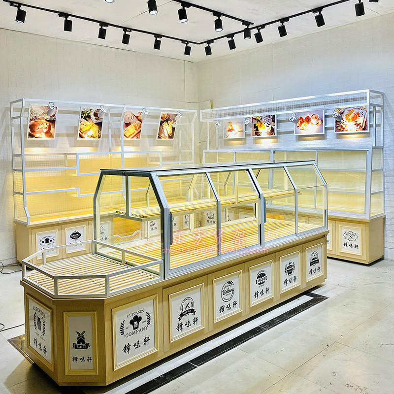 厂家直销面包柜中岛展示柜边柜蛋糕店货架模型柜烘焙糕点陈列柜台