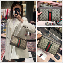 Gucci / Gucci Женская сумка Двойной G - холст Ophidia Небольшая квадратная сумка плетеная цепь одноплечая сумка