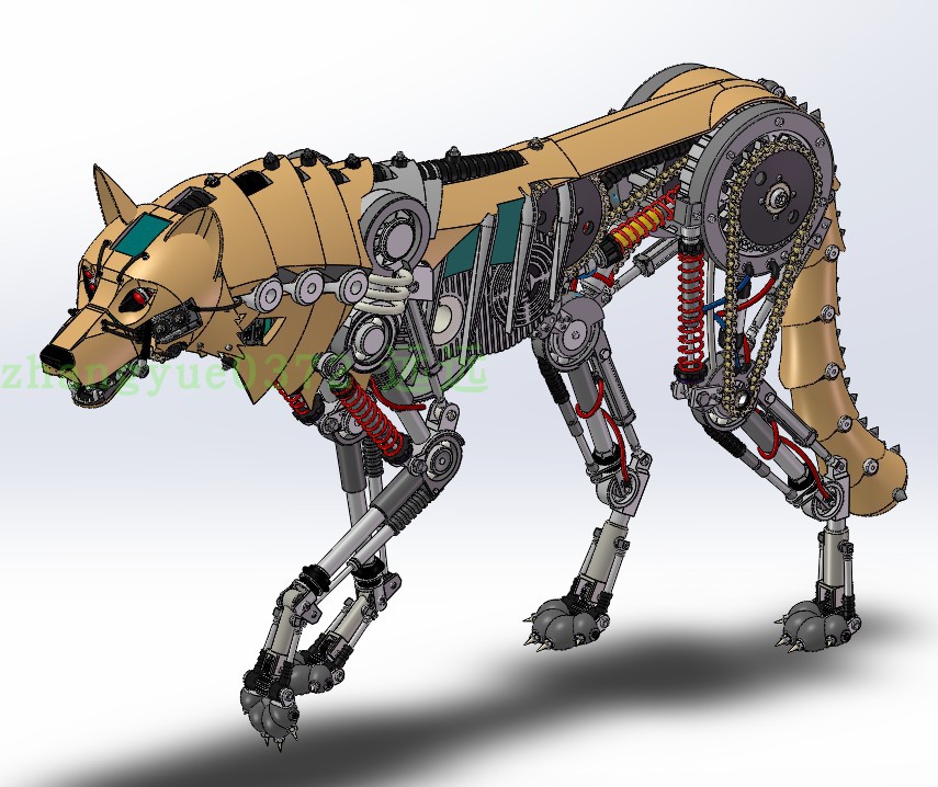 机械狼狗 3d图纸 机器狗仿真机器人工业机械设计3d图step格式素材