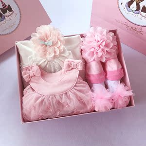 女宝宝裙子婴儿夏季满月百天礼服礼盒公主裙哈裙连身衣无袖爬衣服婴儿衣服