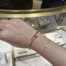 Cartier / Cartier 18K розовое золото Juste гвоздь браслет с бриллиантом на голове и хвосте браслет