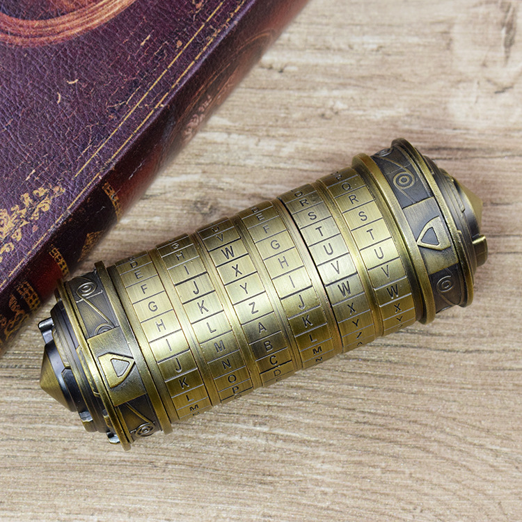 达芬奇密码筒锁筒机械密码桶罐礼物盒子创意网红抖音神秘礼品盒铜