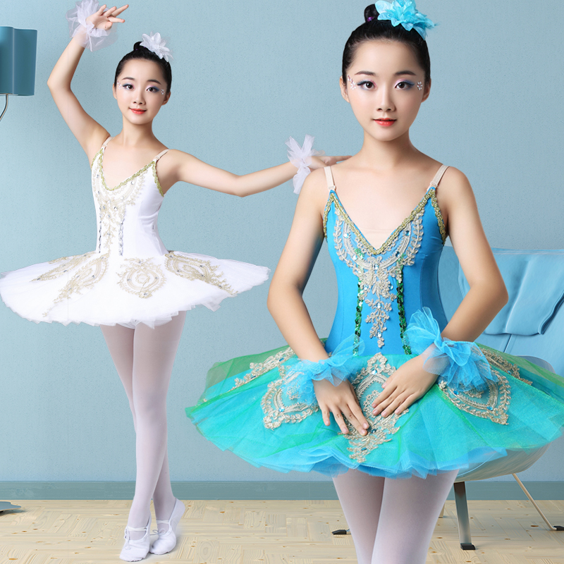 儿童芭蕾舞裙演出服小天鹅舞蹈tutu蓬蓬纱裙背心女童芭蕾表演服装