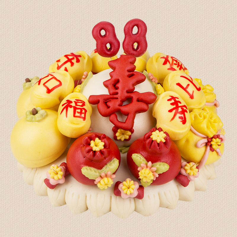 生日寿桃老人祝寿寿包山东大馒头胶东花饽饽花样手工礼盒传统蛋糕