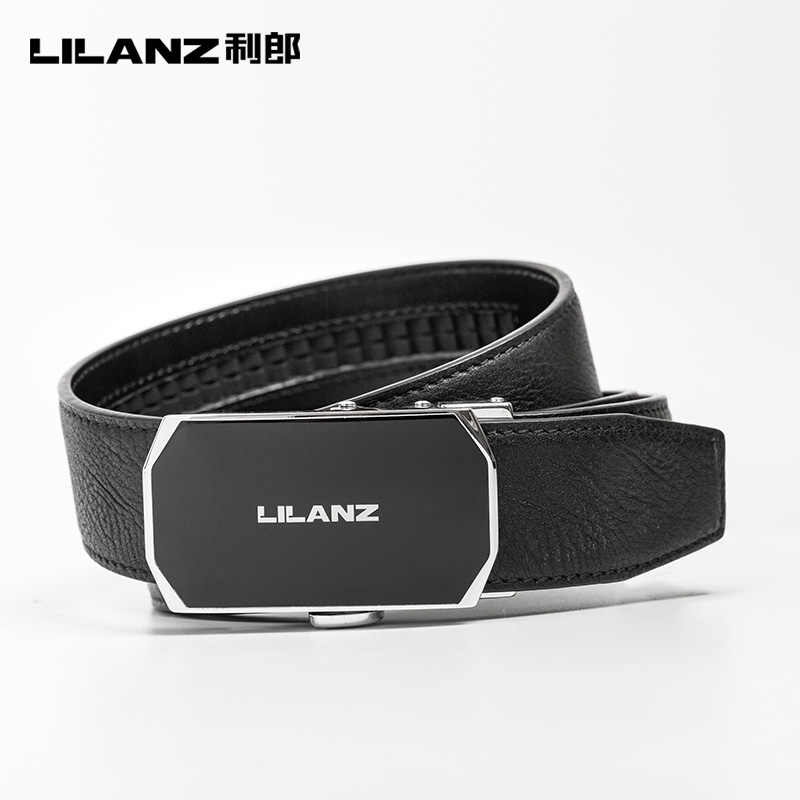 专柜正品lilanz/利郎皮带自动扣黑色商务休闲男士牛皮革腰带dpd