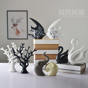 家居装饰品 时尚陶瓷工艺品 创意家饰客厅摆件花瓶花插 现代简约家具饰品摆件