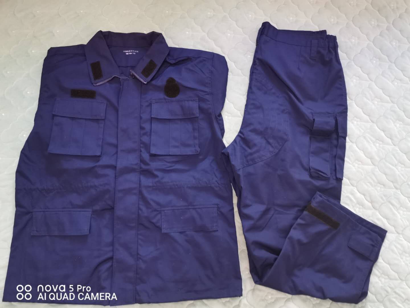 包邮消防作训服蓝色套装作训服男士工作服迷彩服工作服男送外腰带