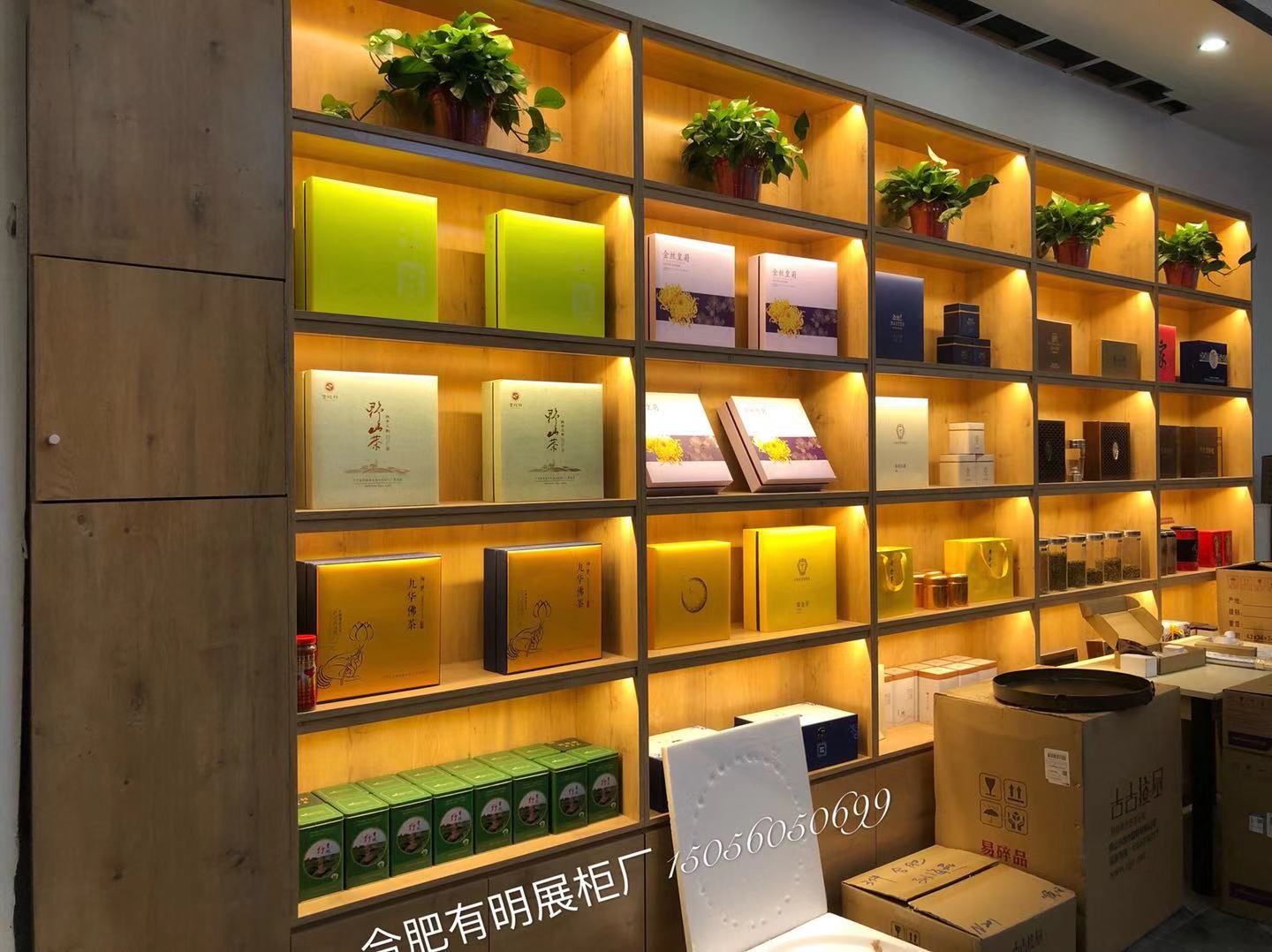 新中式茶叶店，茶叶展柜，茶饼，展示柜，无灯光 3d模型下载-【集简空间】「每日更新」