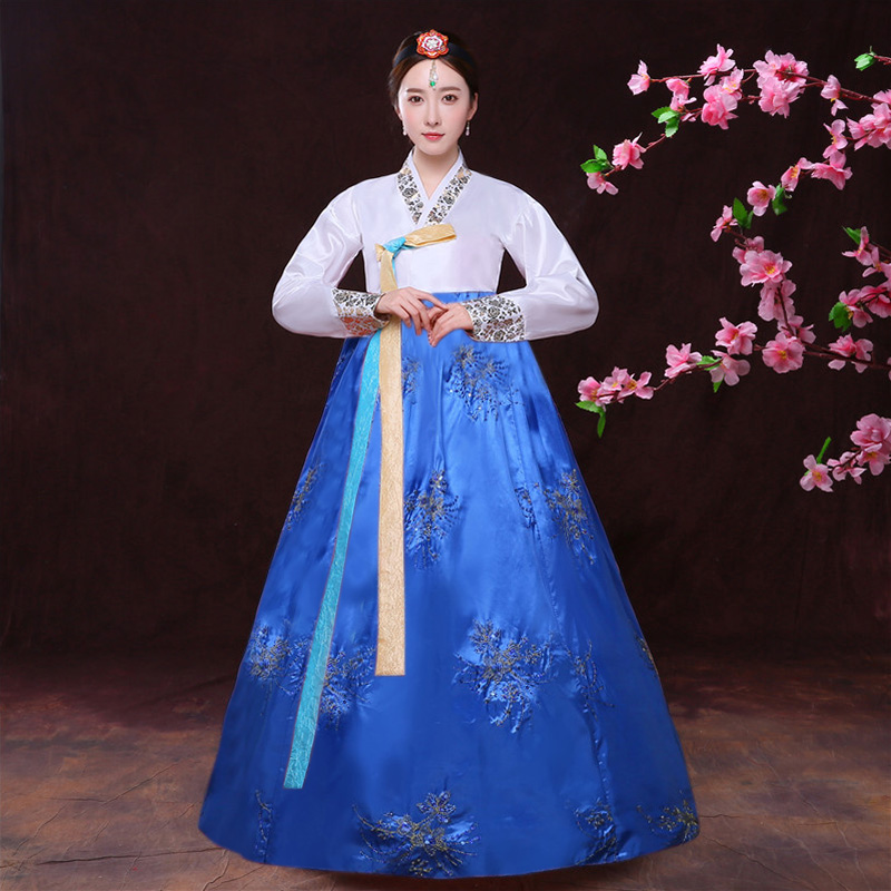 大摆裙韩国传统宫廷古装韩服女改良朝鲜民族服装舞蹈表演出服套装
