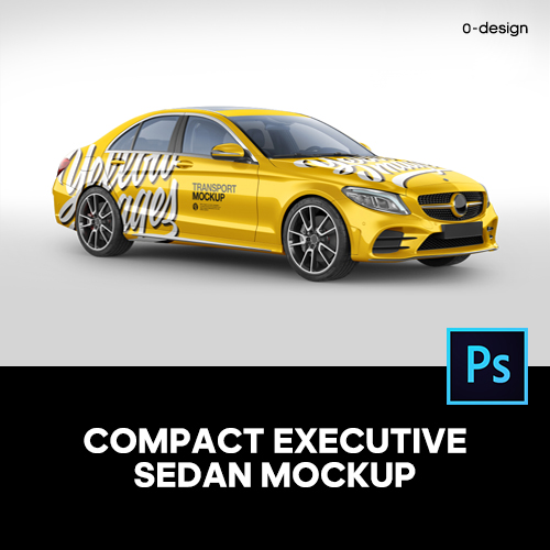 compact executive sedan mockup 奔驰c级紧凑型轿车多角度样机