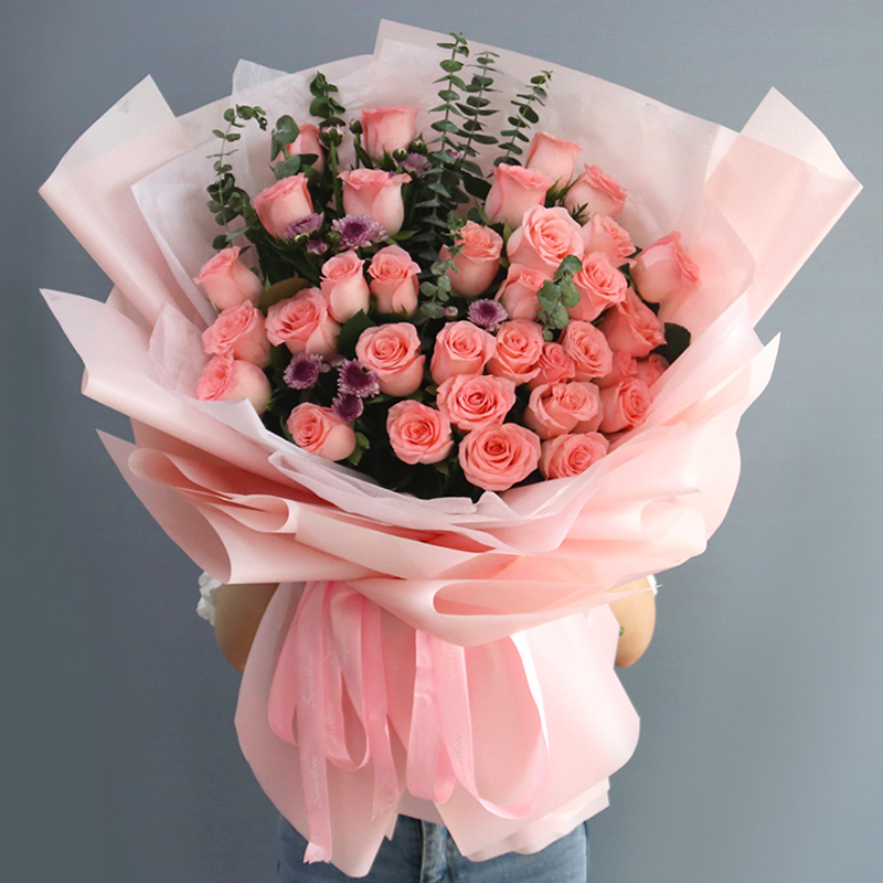 长沙99朵红粉玫瑰花束成都鲜花速递同城重庆武汉南宁生日送花店