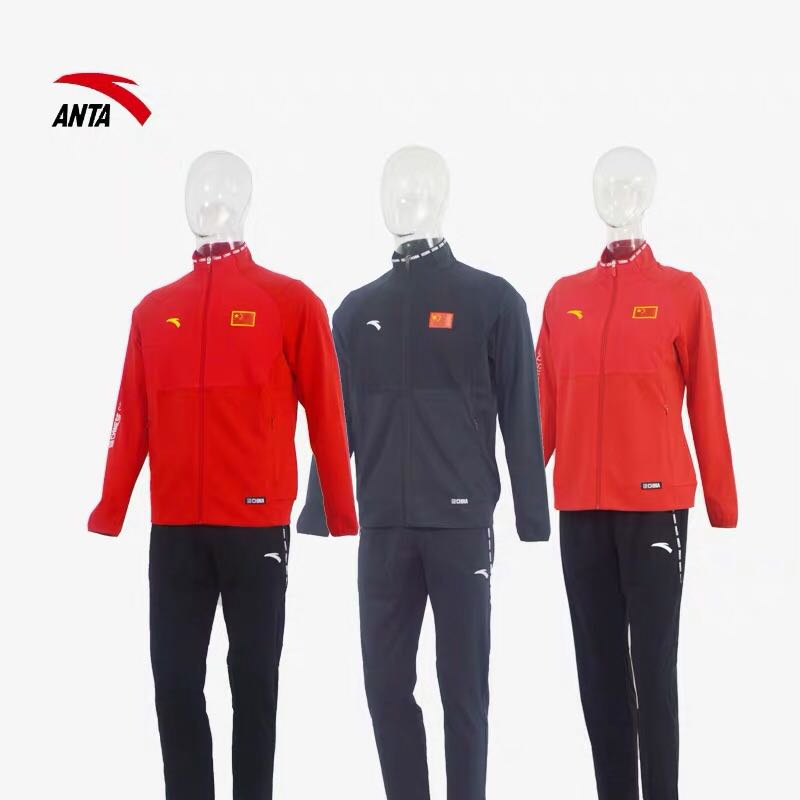 安踏2018赞助中国代表团国家队男女比赛训练透气吸汗针织运动套装