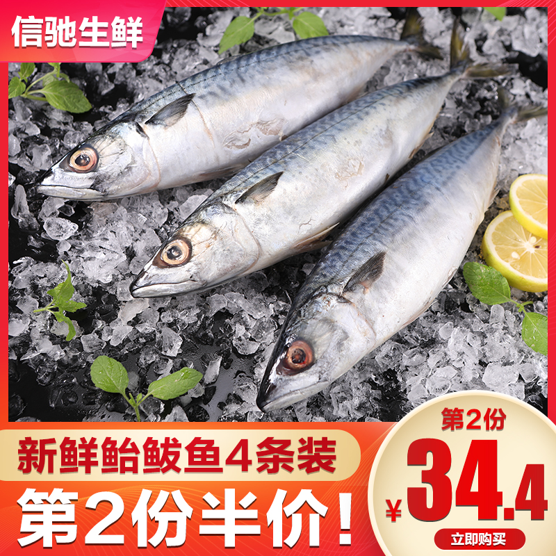 大连特产鲐鲅鱼4条野生鲐鱼青条鱼新鲜冷冻青花鱼4斤海鲜水产生鲜