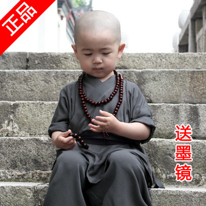 小和尚服童装男童夏季套装薄款宝宝棉麻儿童僧袍演出服少林寺表演儿童演出服