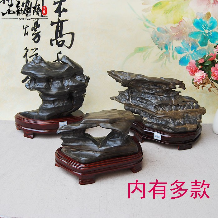 武陵石奇石摆件天然原石办公室装饰室内桌面洞石千层石造型石观赏