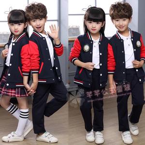 幼儿园园服春秋装新款英伦小学生校服演出班服儿童运动棒球服套装小学生班服