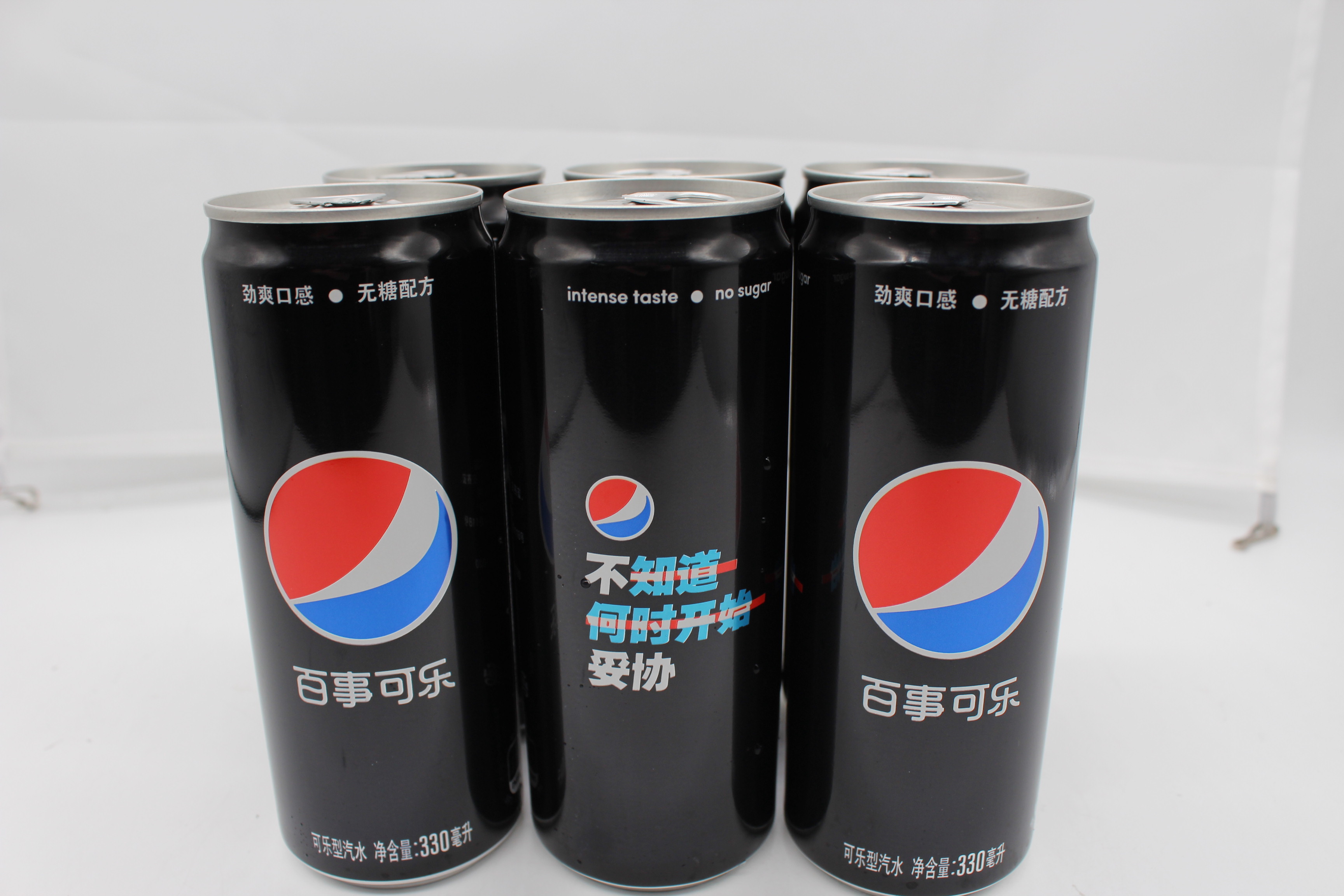 百事可 pepsi黑罐无糖碳酸饮料330mlx6罐非蓝色无糖可乐全国包邮