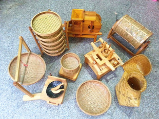 新品纯手工竹编工艺品摆件传统制茶工具模型摆件工艺品十件套包邮