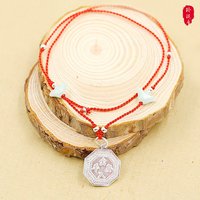宝宝项链吊坠红绳配金锁银锁玉石翡翠吉祥物吊