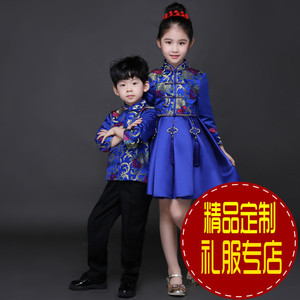 女童旗袍礼服中大童古筝表演服中国风旗袍走秀演出服春夏新款儿童儿童旗袍