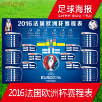 2016法国欧洲杯赛程表对阵图挂画球星海报足