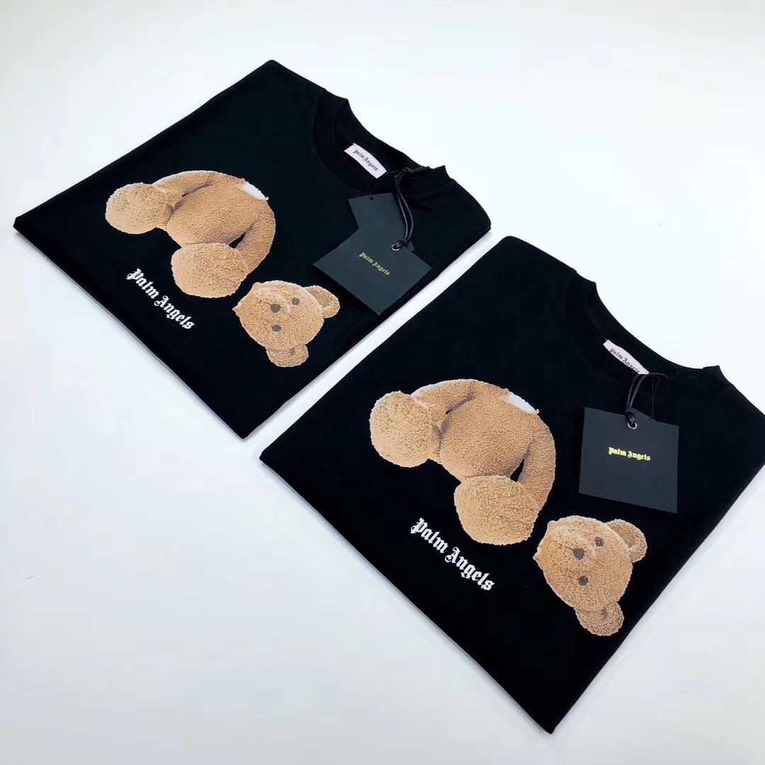 palmangels小熊,palmangelslogo palm angels 19fw pa 棕榈天使泰迪熊短袖明星同款断头小熊t恤
