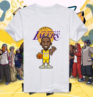 男女式夏季q版nba全明星卡通詹姆斯库里杜兰特科比头像运动短袖t