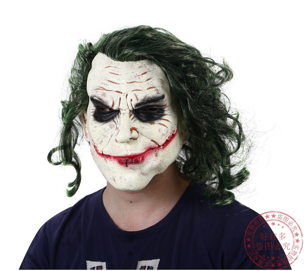 万圣节蝙蝠侠小丑面具抖音直播头套joker电影暗黑骑士cosplay妆容