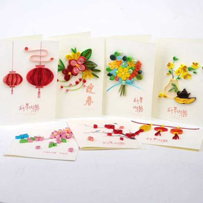 新年春节衍纸贺卡diy手工制作材料包立体儿童创意圣诞节祝福卡片