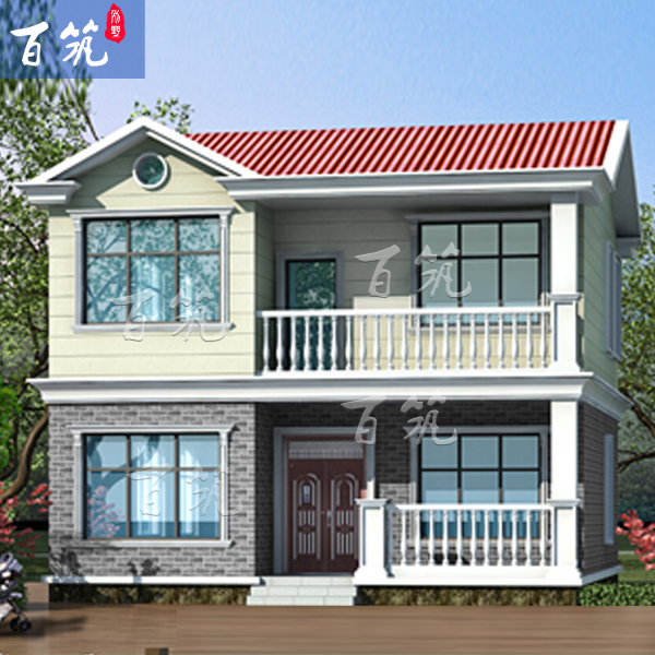bz2159农村二层小别墅房屋设计图纸经济型2层90平方自建房小户型