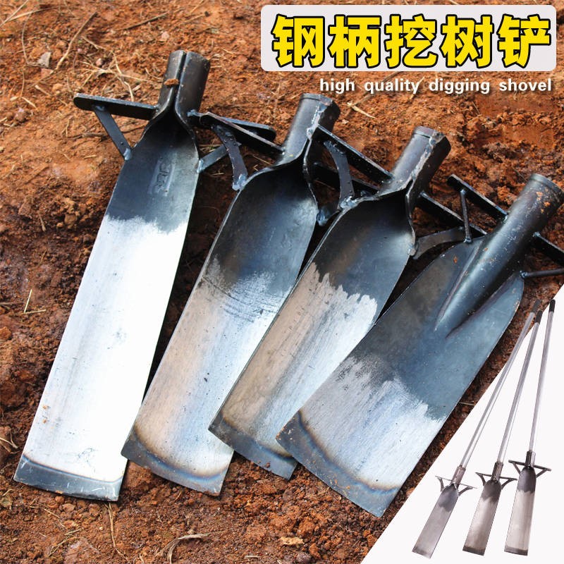 挖树专用锹断根铲锰钢加厚挖树铲铁铲子户外铁锹农用挖土挖树神器