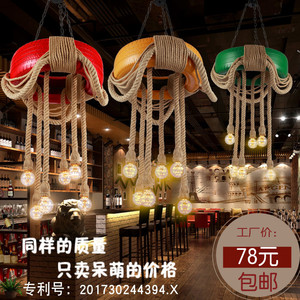 美式创意个性麻绳灯具轮胎工业风餐厅灯酒吧台复古咖啡厅装饰吊灯装饰吊灯