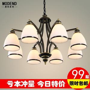 美式吊灯乡村铁艺复古灯简约客厅卧室餐厅书房田园灯北欧艺术吊灯吊灯