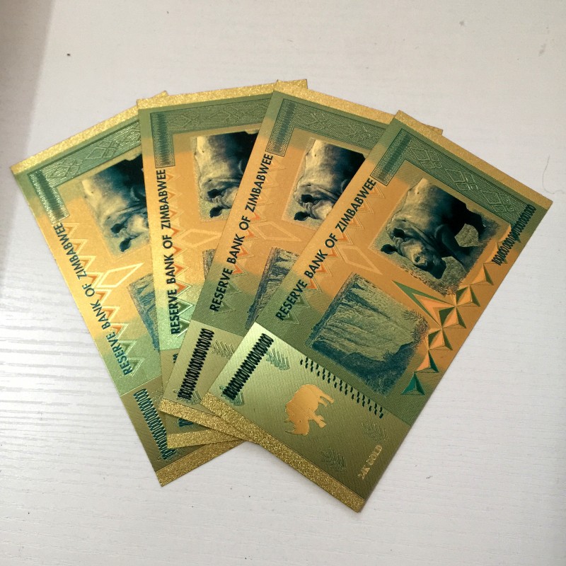 金箔币新款津巴布韦100万亿元外国纸钱劵全新货币礼品收藏纪念钞