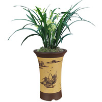 高腰兰花盆-盆兰花花盆紫砂宜兴圆形高腰君子