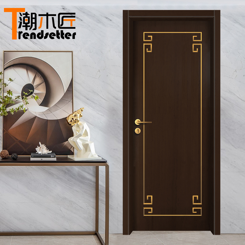 新中式复合实木门定制房门复合实木室内卧室轻奢简约风免漆生态门