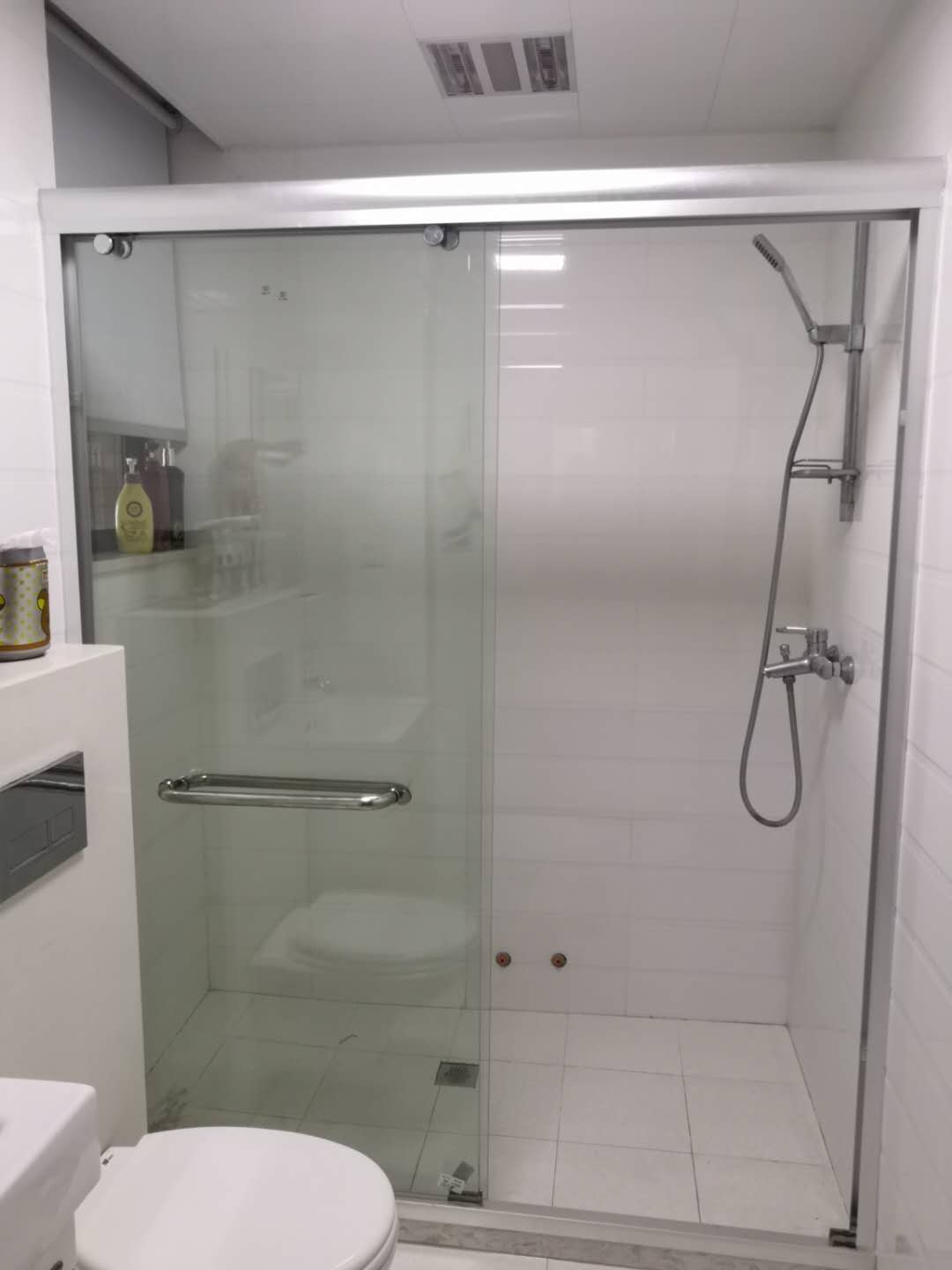 龙际卫浴一字形淋浴房移门定制沐浴卫生间铝合金隔断洗澡间玻璃门