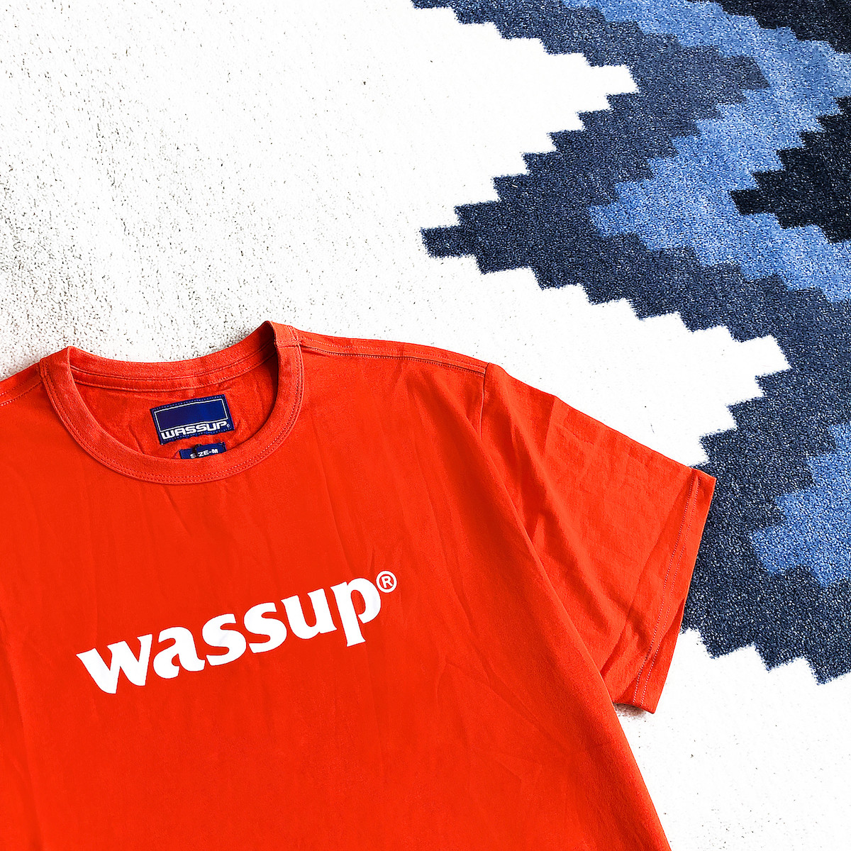 【现货】wassup 基础logo短袖多色t恤 天蓝荧光绿橙简约字母tee