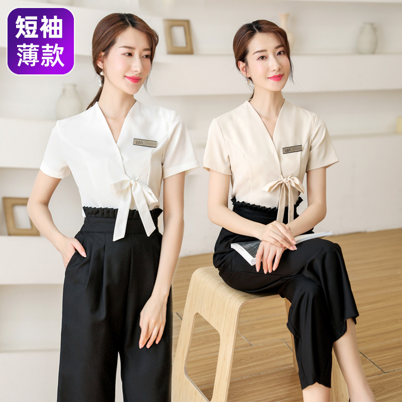 美容师工作服女夏季高端短袖套装足浴养生馆皮肤管理医美美容院