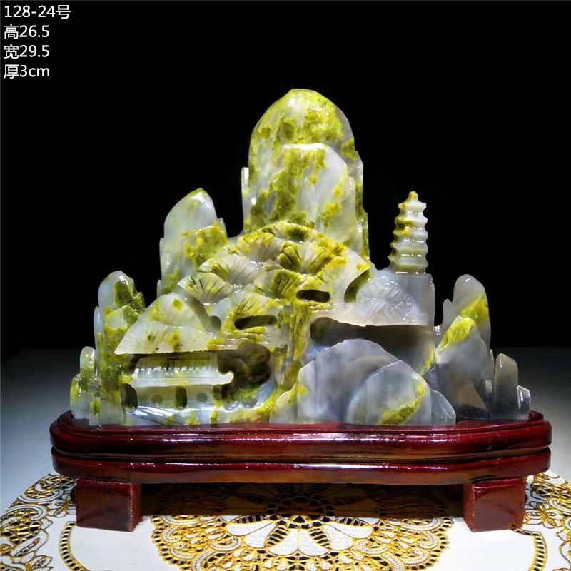 蓝田玉原石泰山石玉石奇石观赏石客厅玄关办公桌招财转运风水摆件