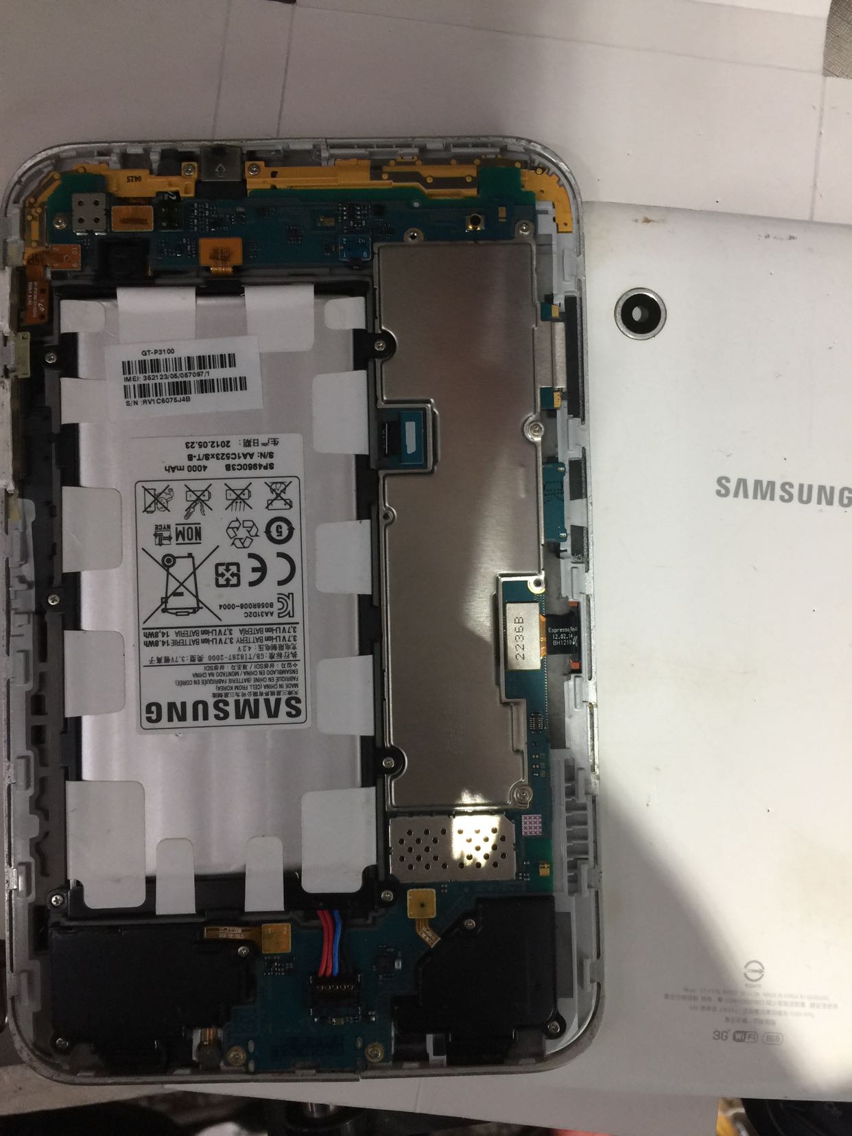 三星gt-p3100 主板 显示屏 触摸屏 电池 喇叭摄像头耳机开机排线