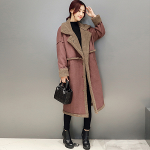 加绒加厚毛呢外套女2017冬季新款韩版保暖新款修复长款呢子大衣大衣修复
