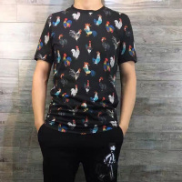 -纯新款贺岁财神爷短袖T恤男女纯棉半袖快手红