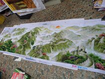 卖冲钻 纯手工十字绣成品万里 2米 3米5长城 中华 盛世龙腾 高清图片